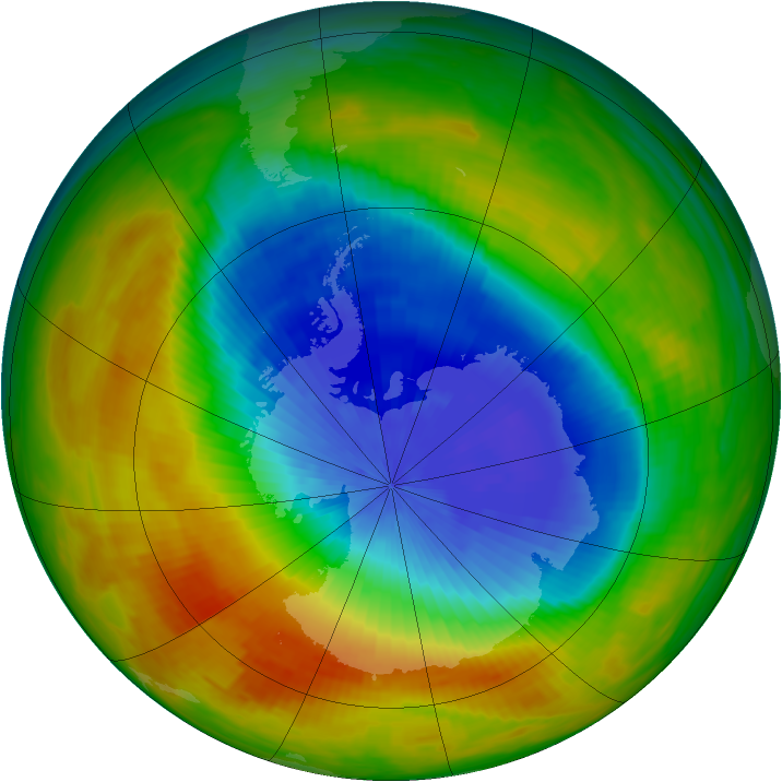 Antarctic ozone map for 21 October 1984